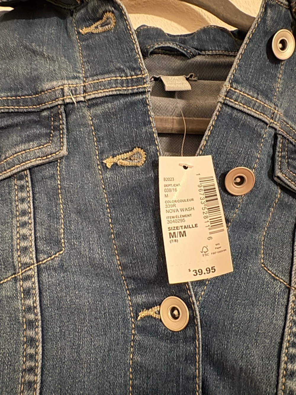 NWT The Children's Place Girls' Blue Denim Jacket Size Medium - Picture 4 of 6